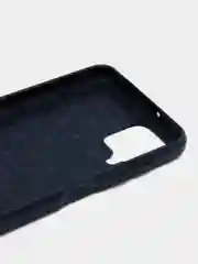 Темно-синий чехол Samsung A12 / M12 имитация под карбон и металл