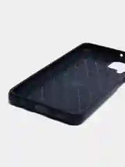 Темно-синий чехол Samsung A12 / M12 имитация под карбон и металл