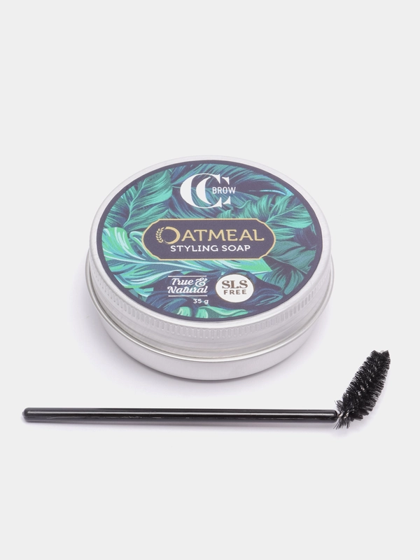 Мыло для укладки и фиксации бровей овсяное со щеточкой, True and Natural, 35 g