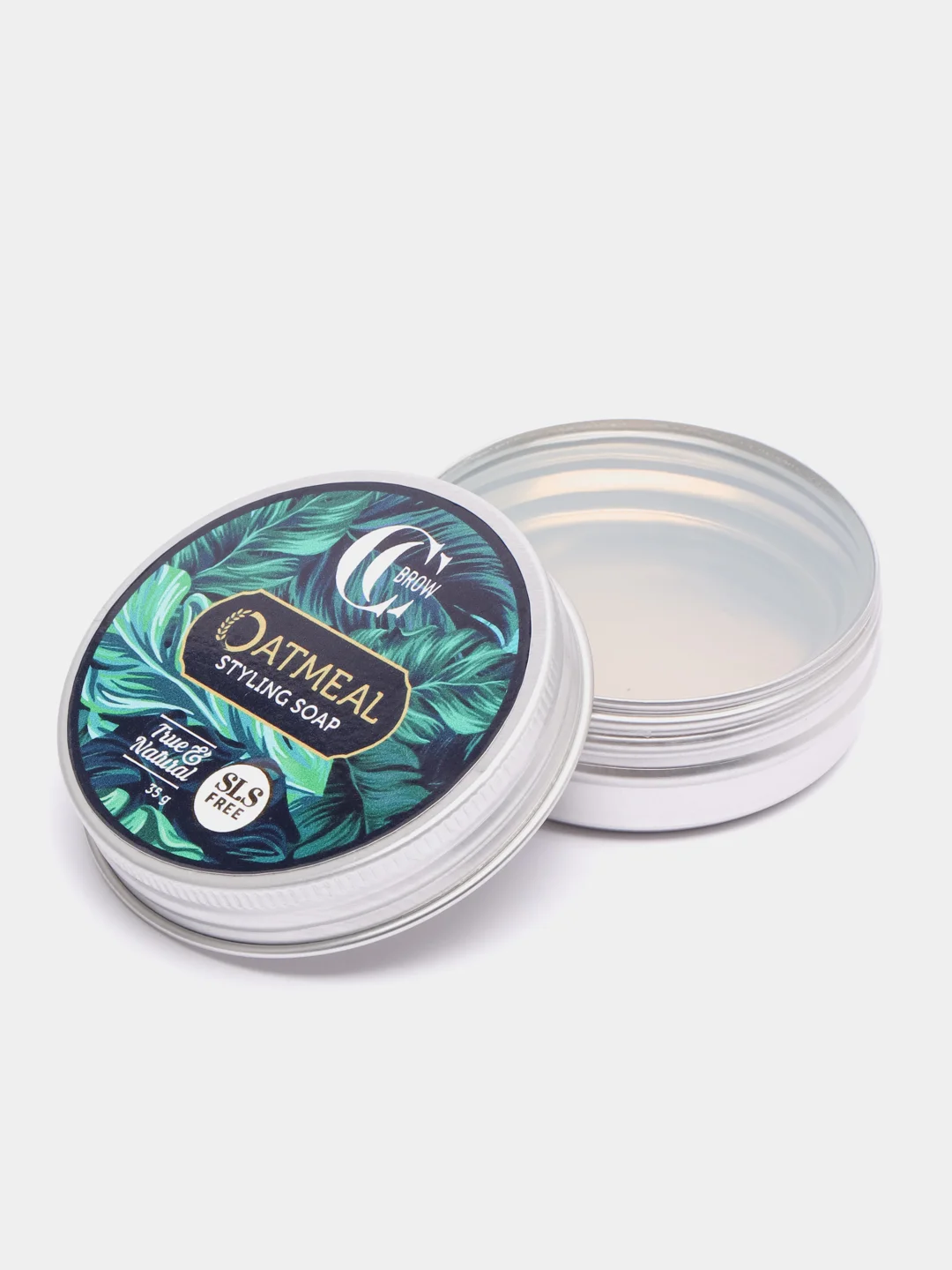 Мыло для укладки и фиксации бровей овсяное со щеточкой, True and Natural, 35 g