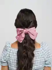 Розовый бант для волос на заколке, атласный