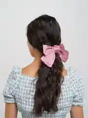 Розовый бант для волос на заколке, атласный