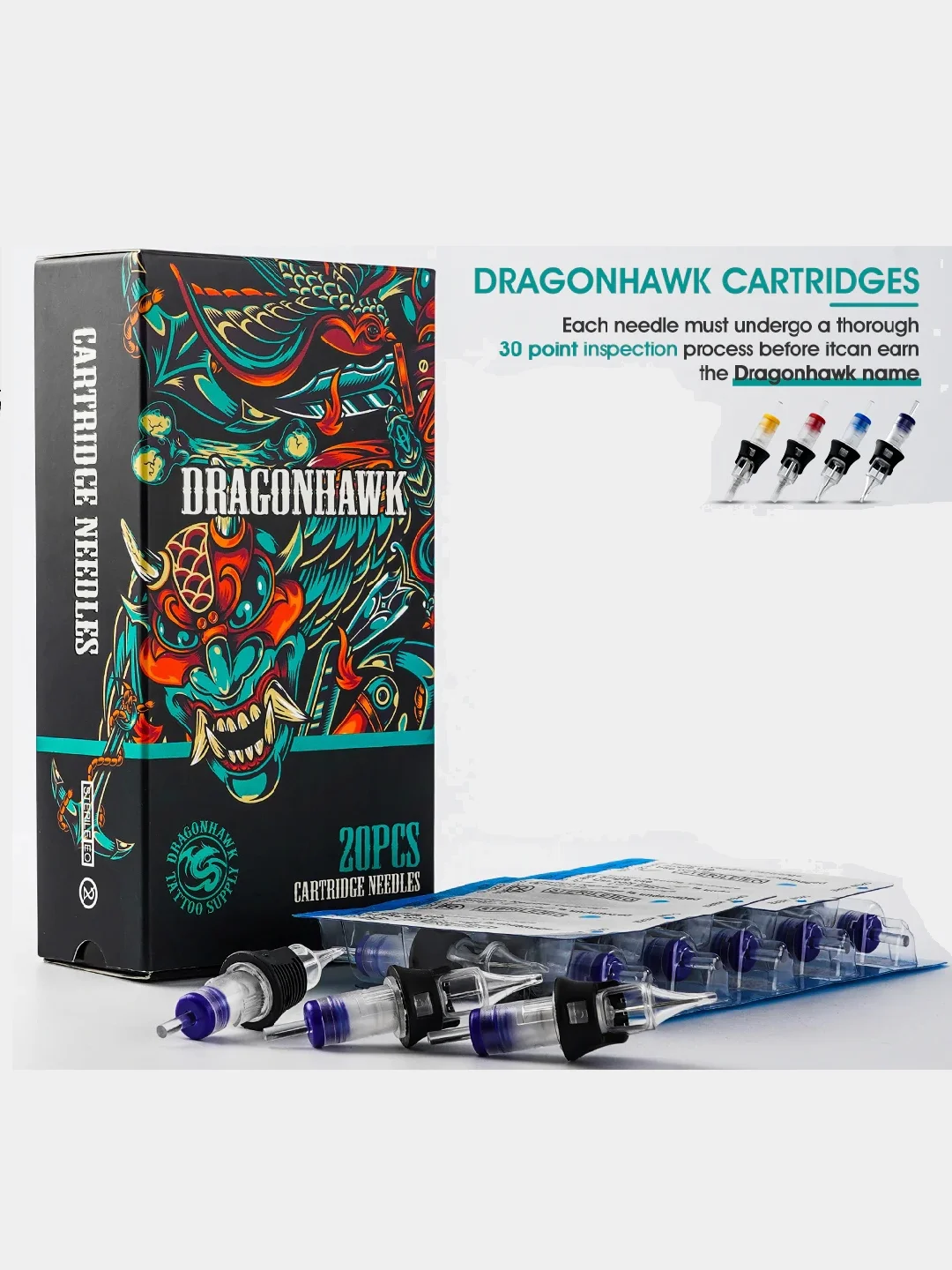 Картриджи с юбкой для татуировки и перманентного макияжа от Dragonhawk, 20 штук