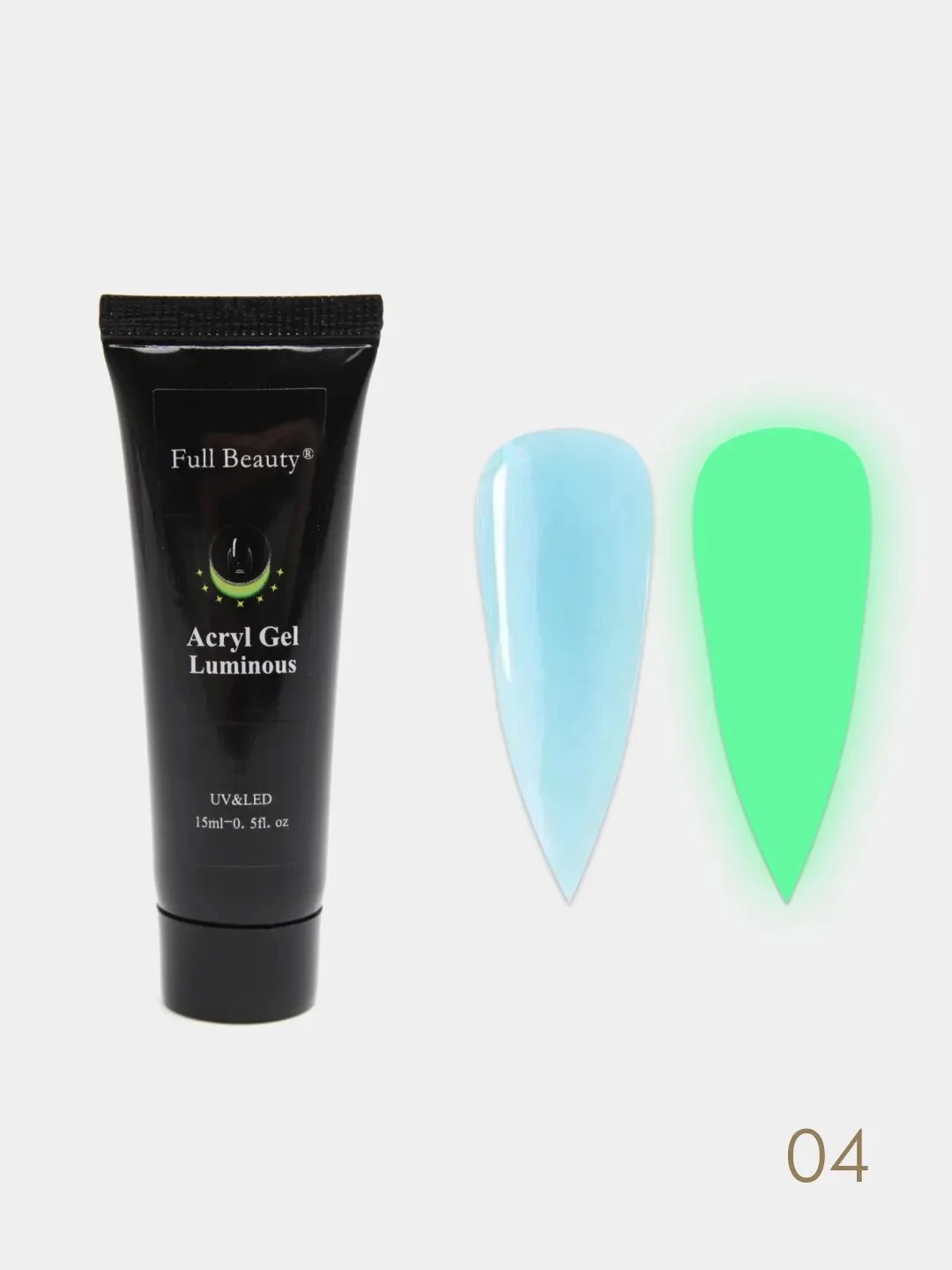 Голубой акригель для наращивания ногтей Full Beauty, 15 мл