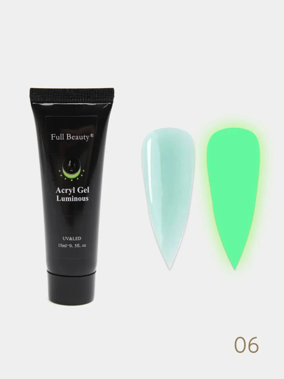 Лайм акригель для наращивания ногтей Full Beauty, 15 мл