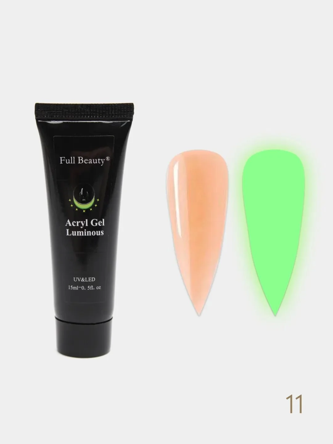 Светло-оранжевый акригель для наращивания ногтей Full Beauty, 15 мл