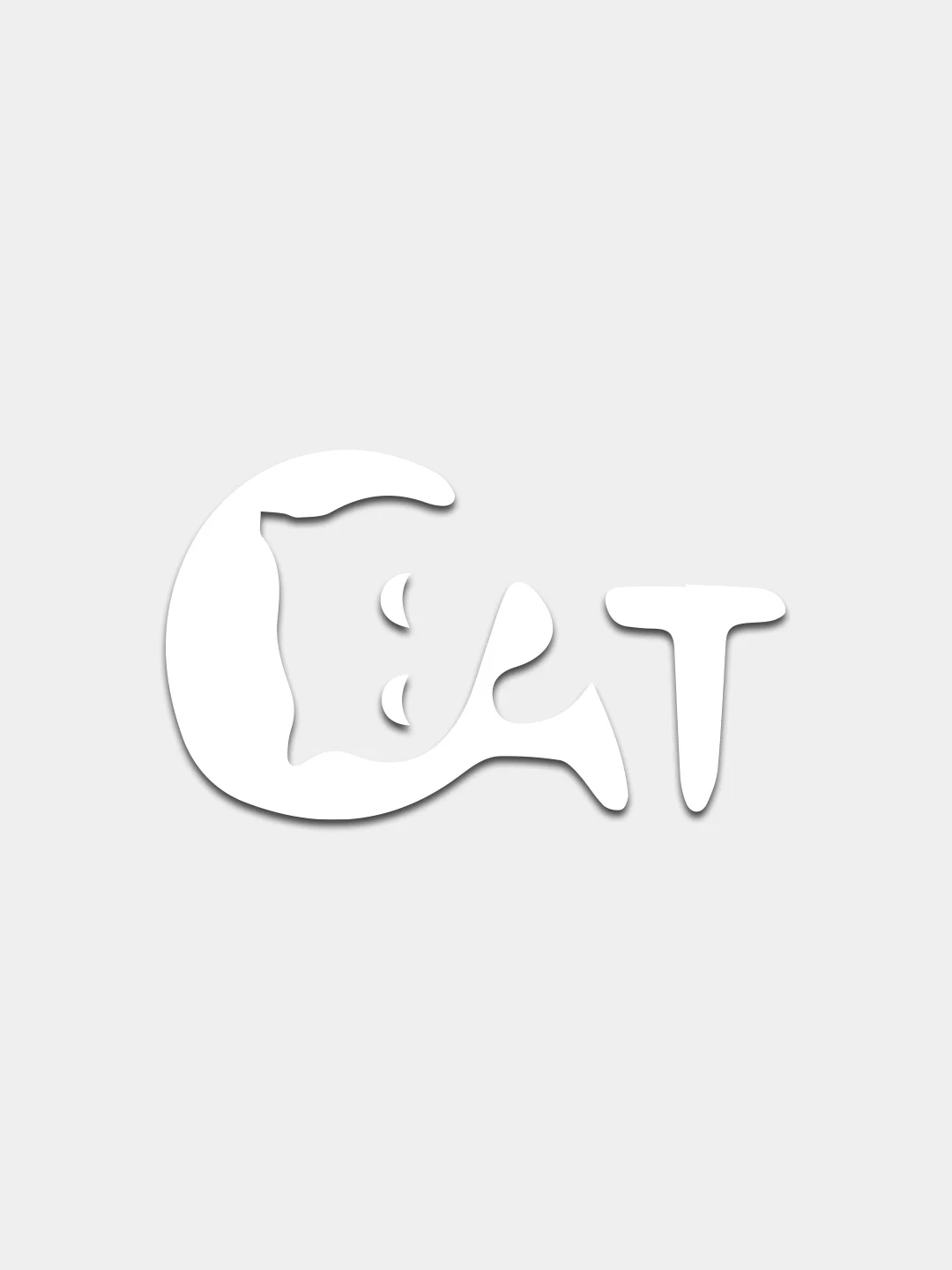Белый виниловая наклейка "CAT"