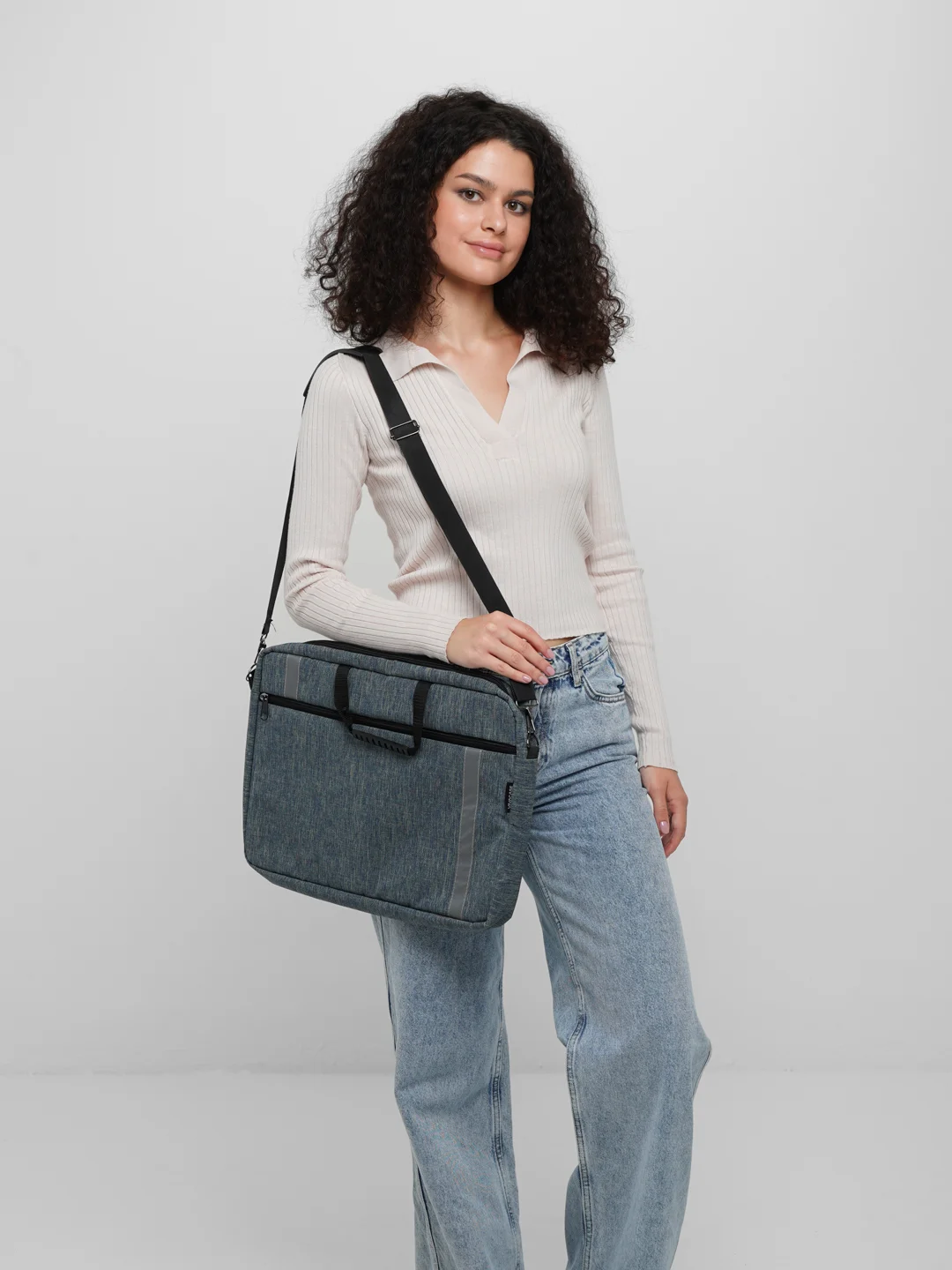 VIVACASE Сумка для ноутбука Business 15.6", оксфорд, серый (VCN-CBS15-gr)