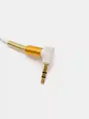 Белый аудио кабель AUX с угловым штекером и пружинкой, jack 3,5 мм