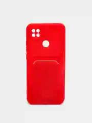 Красный чехол Xiaomi Redmi 9C, Redmi 9C NFC, Redmi 10A, Редми 10А силиконовый с карманом для карты