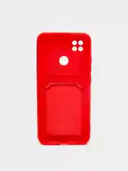 Красный чехол Xiaomi Redmi 9C, Redmi 9C NFC, Redmi 10A, Редми 10А силиконовый с карманом для карты