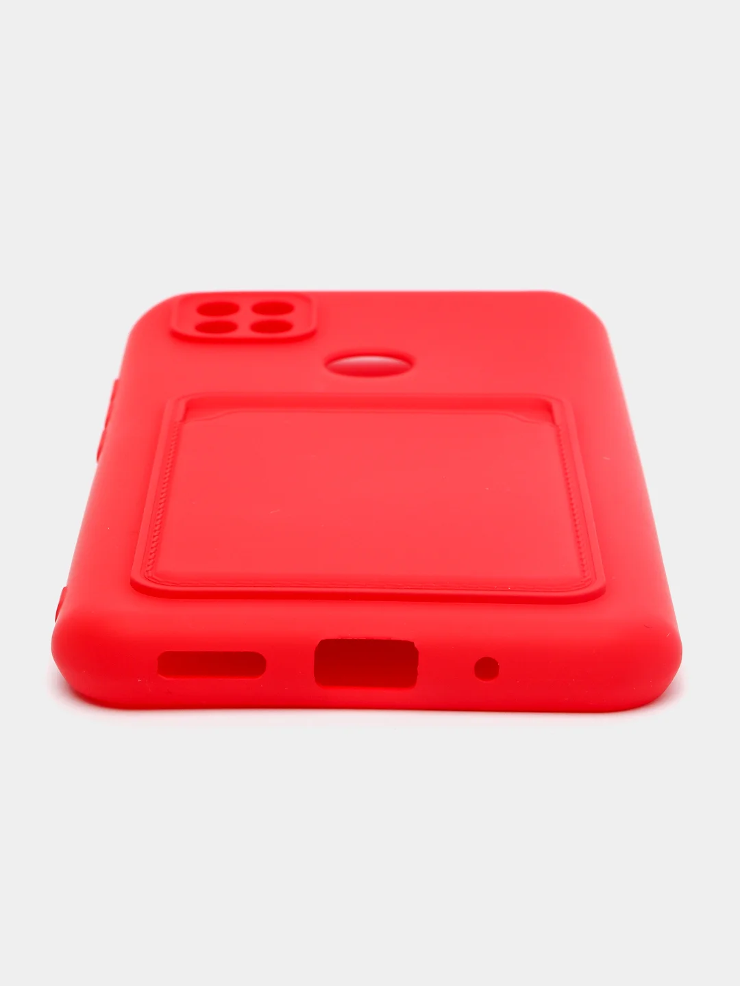 Красный чехол Xiaomi Redmi 9C, Redmi 9C NFC, Redmi 10A, Редми 10А силиконовый с карманом для карты