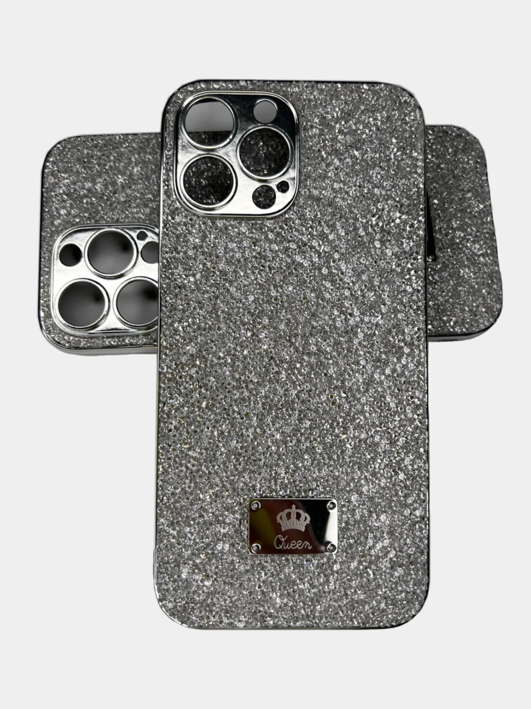 Белый чехол со стразами Samsung A12, A03, A03 core, iPhone 11, 12 Pro/ Pro Max, 13 Pro/ Pro Max