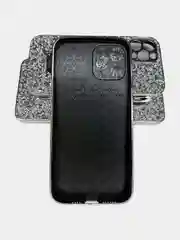 Серебряный чехол со стразами Samsung A12, A03, A03 core, iPhone 11, 12 Pro/ Pro Max, 13 Pro/ Pro Max