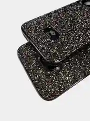 Угольный чехол со стразами Samsung A12, A03, A03 core, iPhone 11, 12 Pro/ Pro Max, 13 Pro/ Pro Max