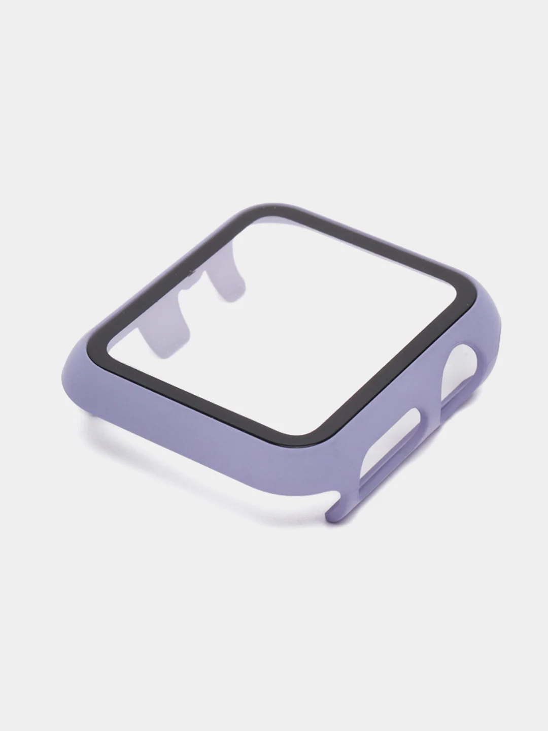 Серый меланж силиконовый ремешок + защитная накладка со стеклом на корпус Apple Watch 38 mm