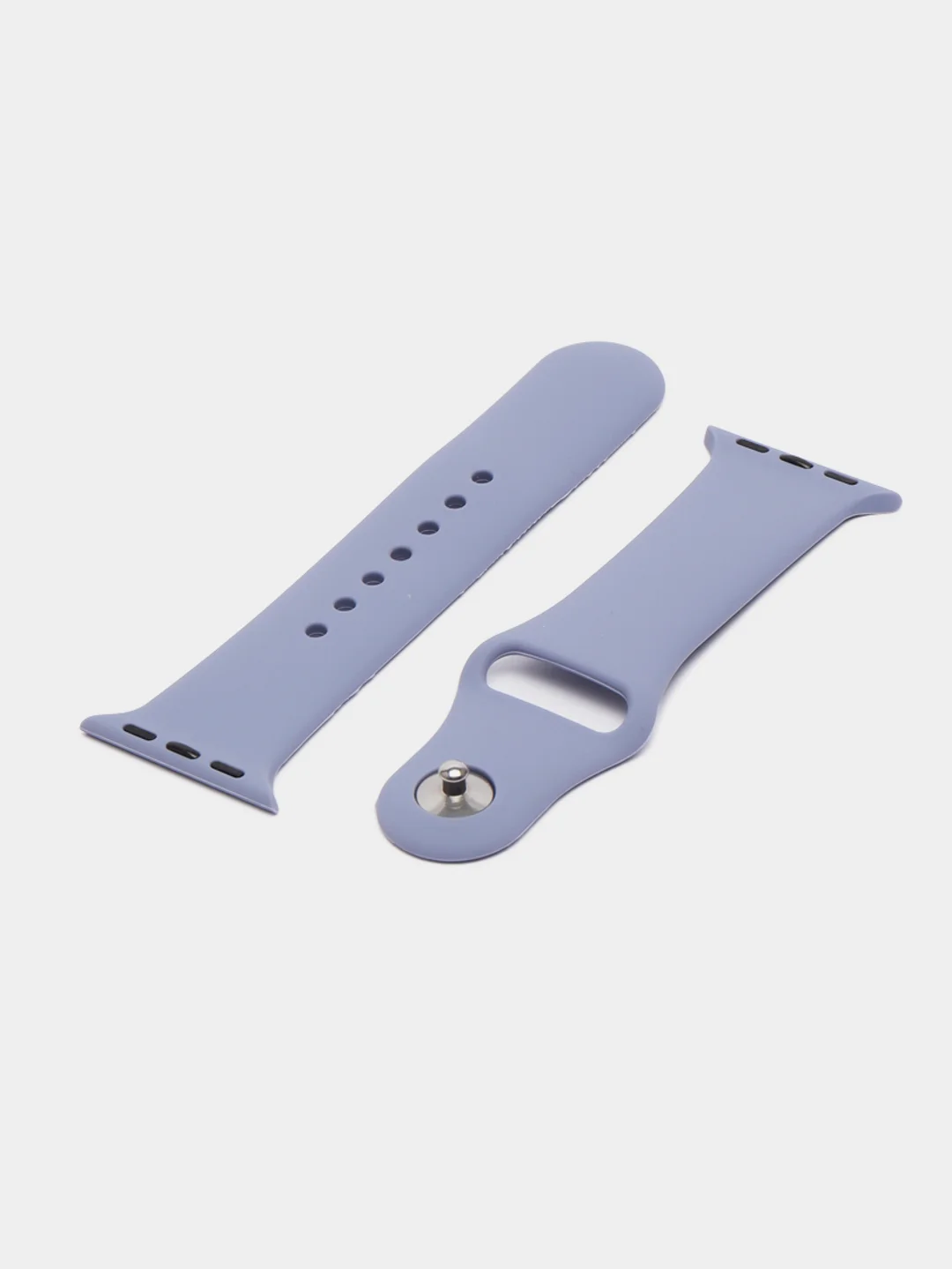Серый меланж силиконовый ремешок + защитная накладка со стеклом на корпус Apple Watch 38 mm