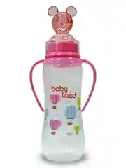 Бутылочка Baby Land 240мл с колпачком-игрушкой, силиконовой анатомической соской