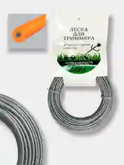 Леска для триммера круглая с металлическим тросом, 2,4 мм, 10 м, для кошения густой травы
