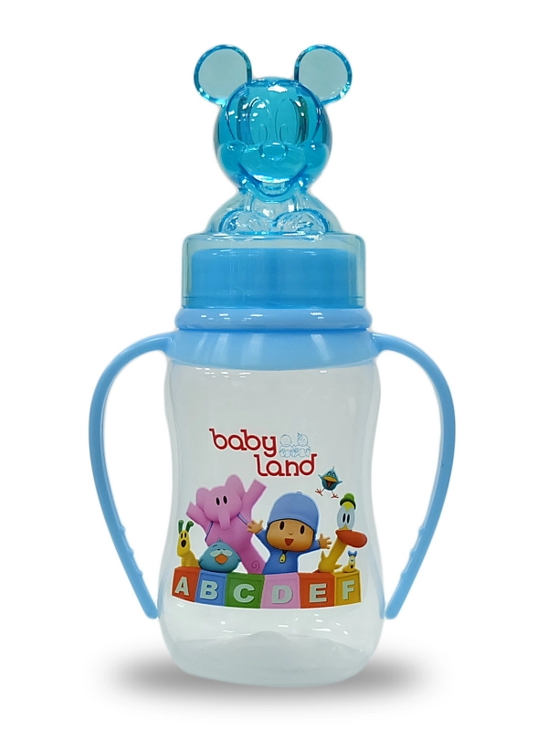 Бутылочка Baby Land 150мл с колпачком-игрушкой, силиконовой классической соской