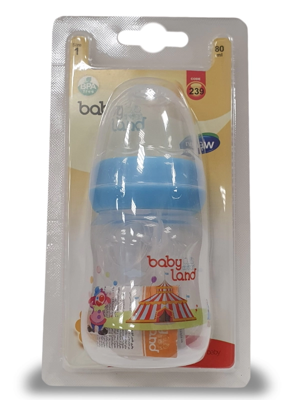 Бутылочка Baby Land 80 мл с силиконовой классической соской в блистере