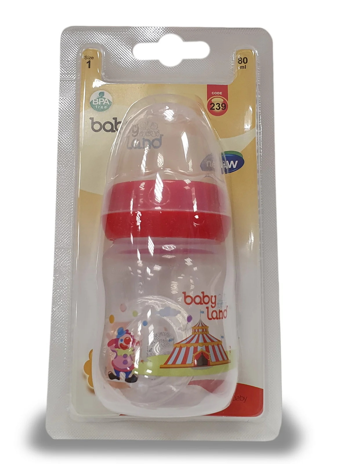Бутылочка Baby Land 80 мл с силиконовой классической соской в блистере