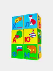 Кубики детские "Азбука в картинках", Мякиши,6 кубиков