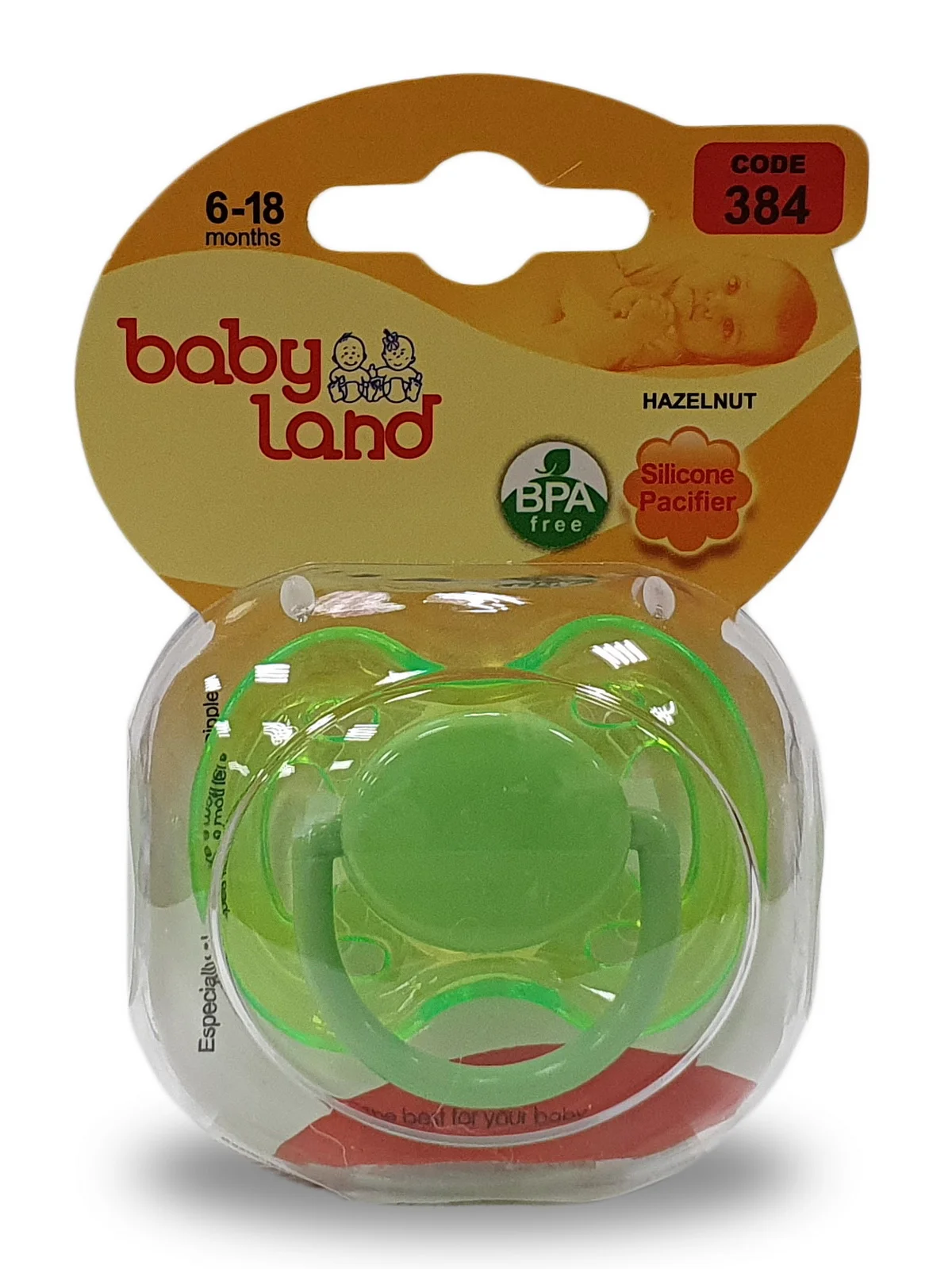 Соска-пустышка Baby Land силиконовая круглая, 6 мес+