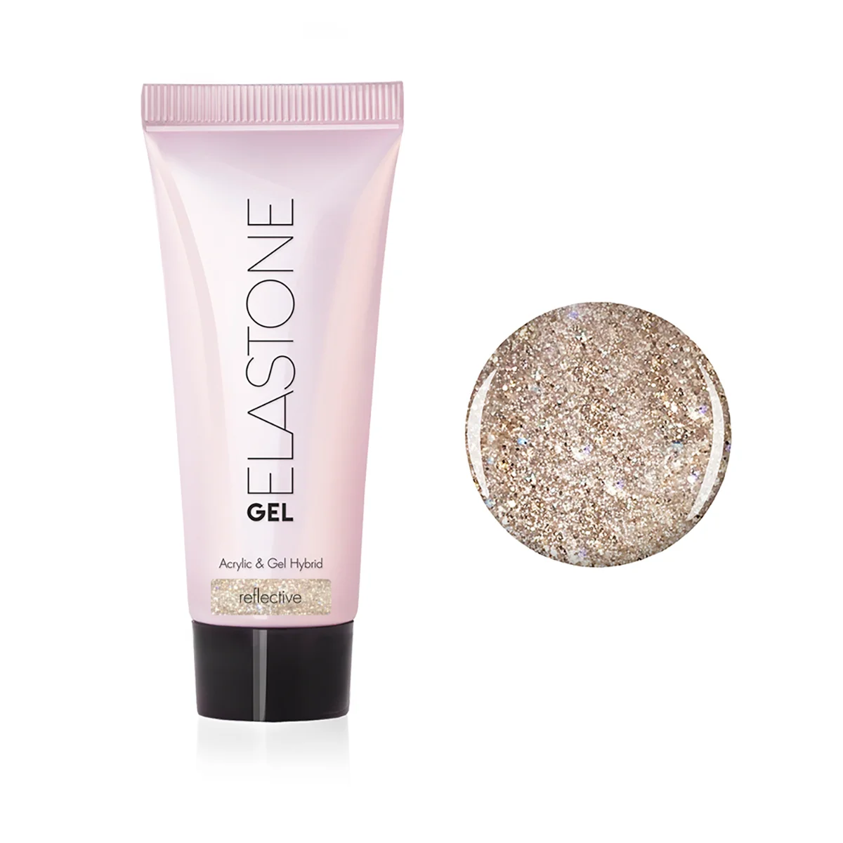 Золотой акригель с блестками Runail Professional Elastone Gel, 18 мл