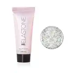 Серебряный акригель с блестками Runail Professional Elastone Gel, 18 мл