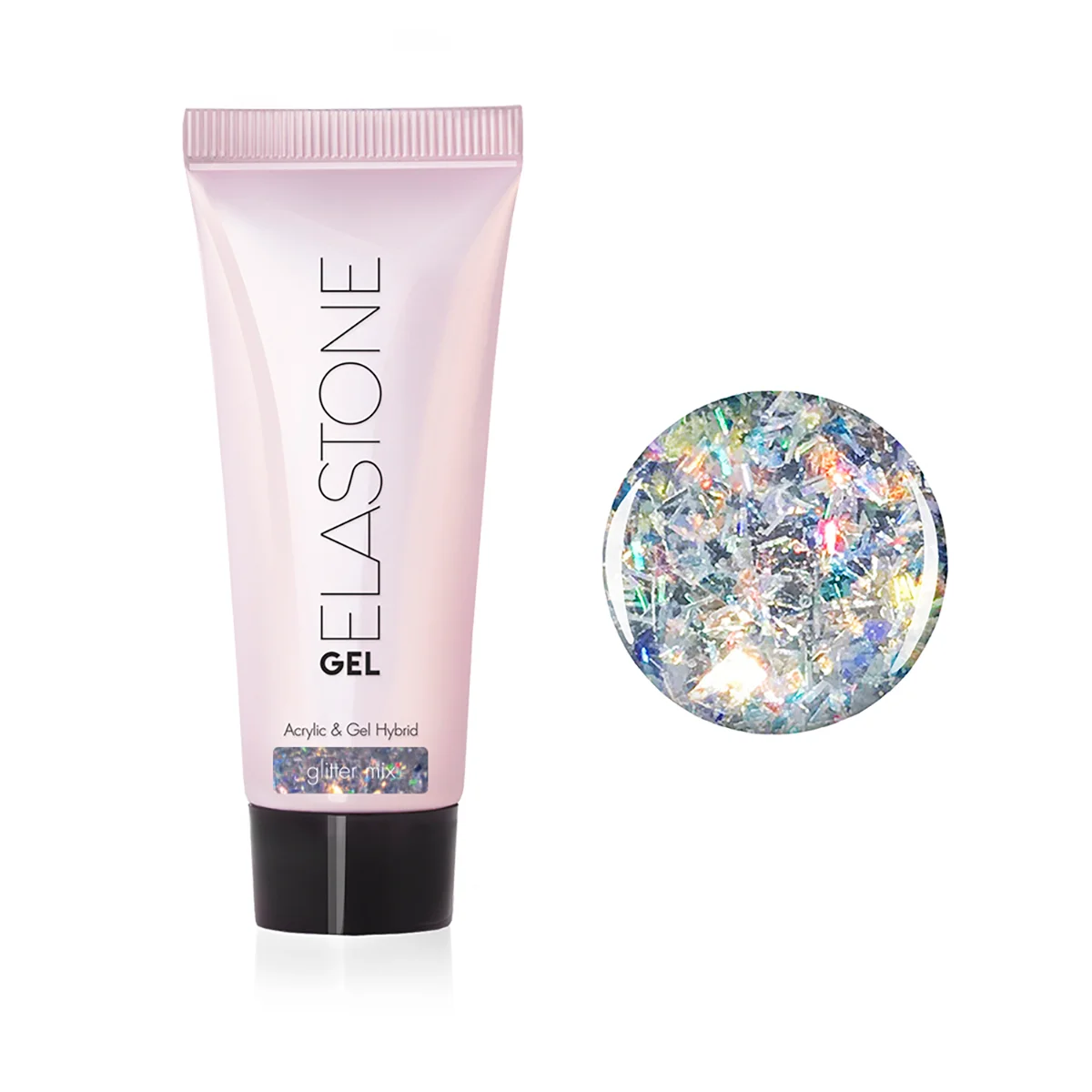 Серый акригель с блестками Runail Professional Elastone Gel, 18 мл