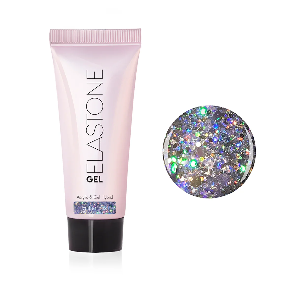 Хром акригель с блестками Runail Professional Elastone Gel, 18 мл