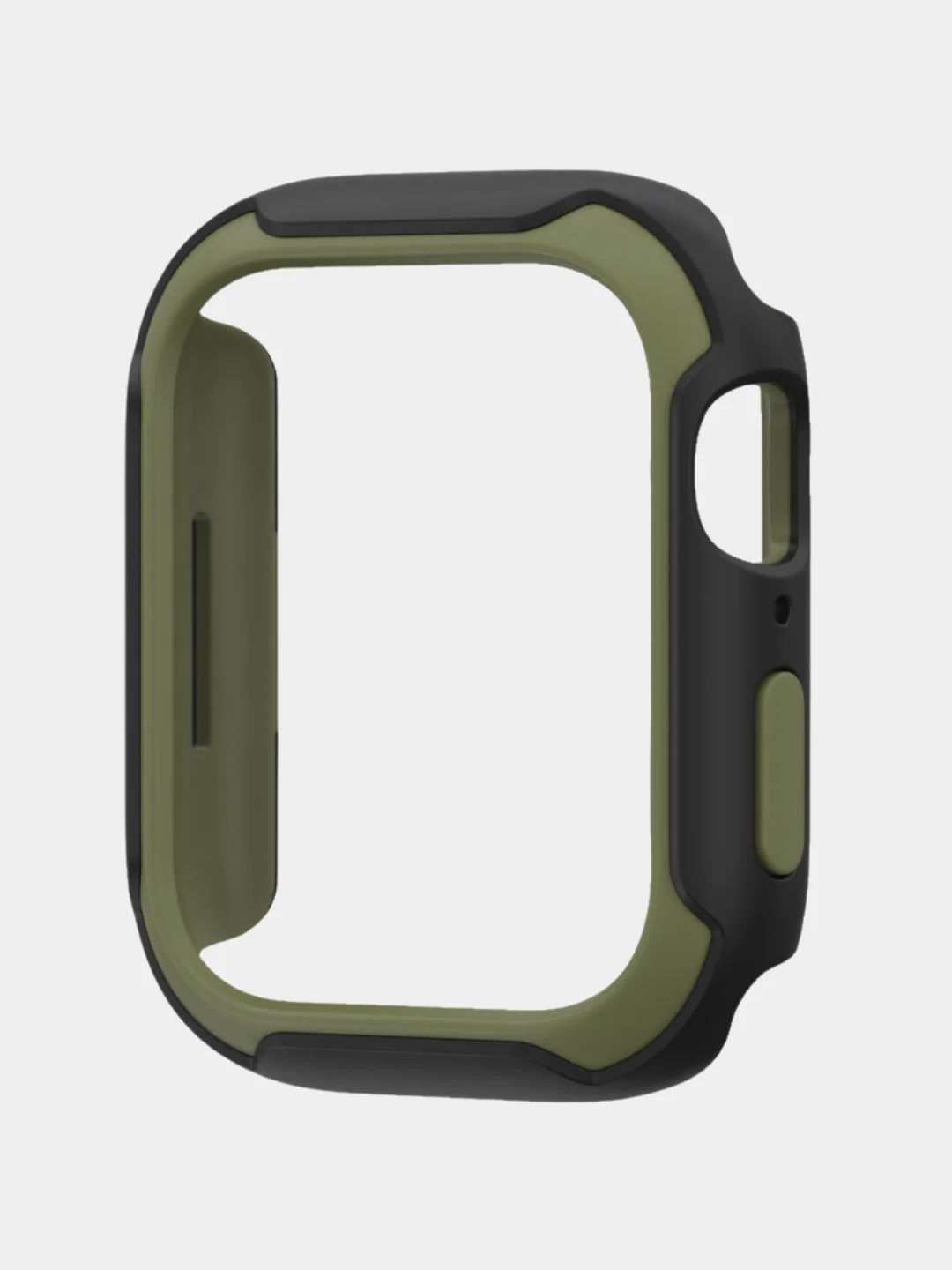Хаки защитный бампер чехол для Apple Watch 7 41, 45 мм рамка