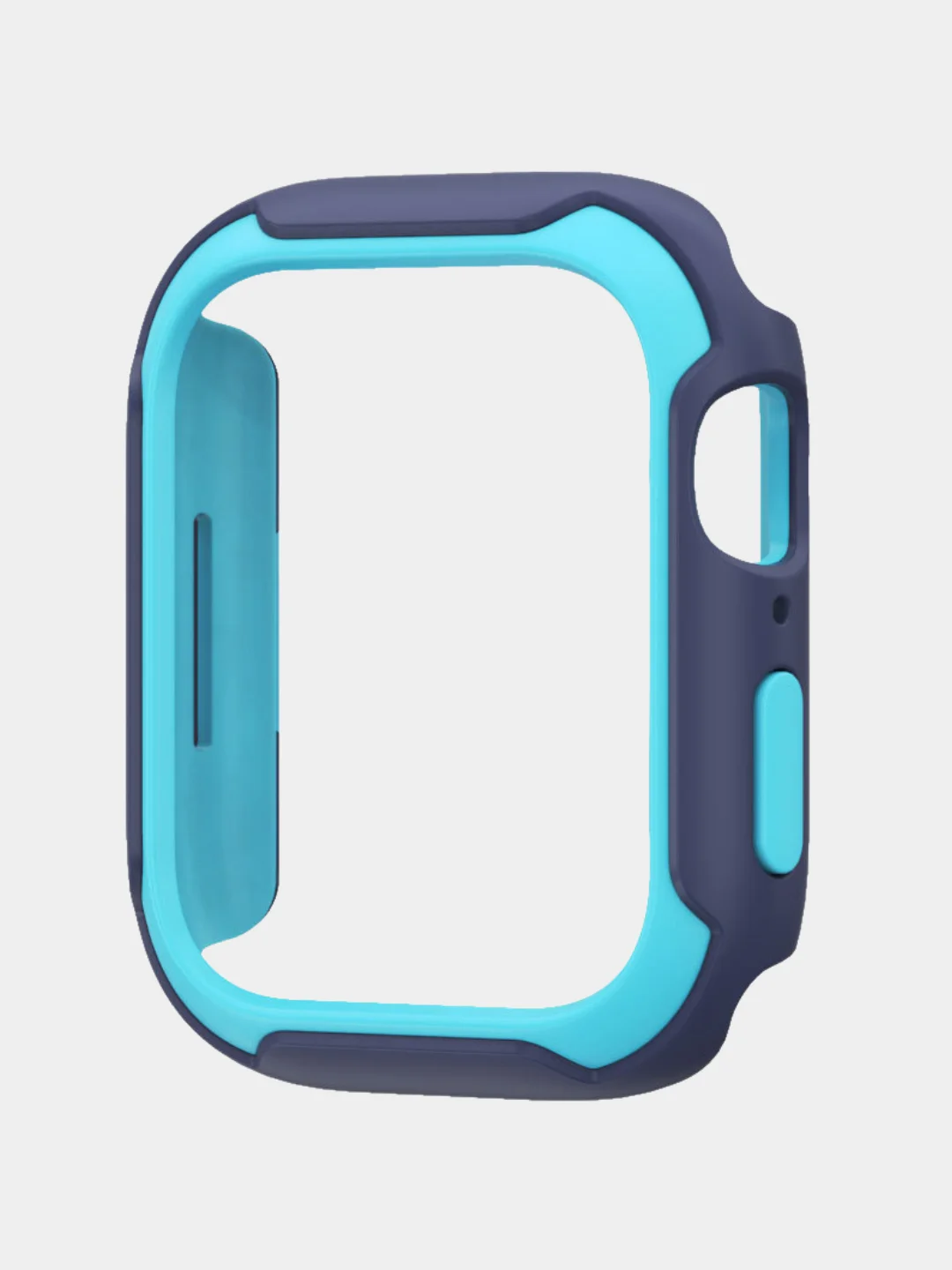 Голубой защитный бампер чехол для Apple Watch 7 41, 45 мм рамка