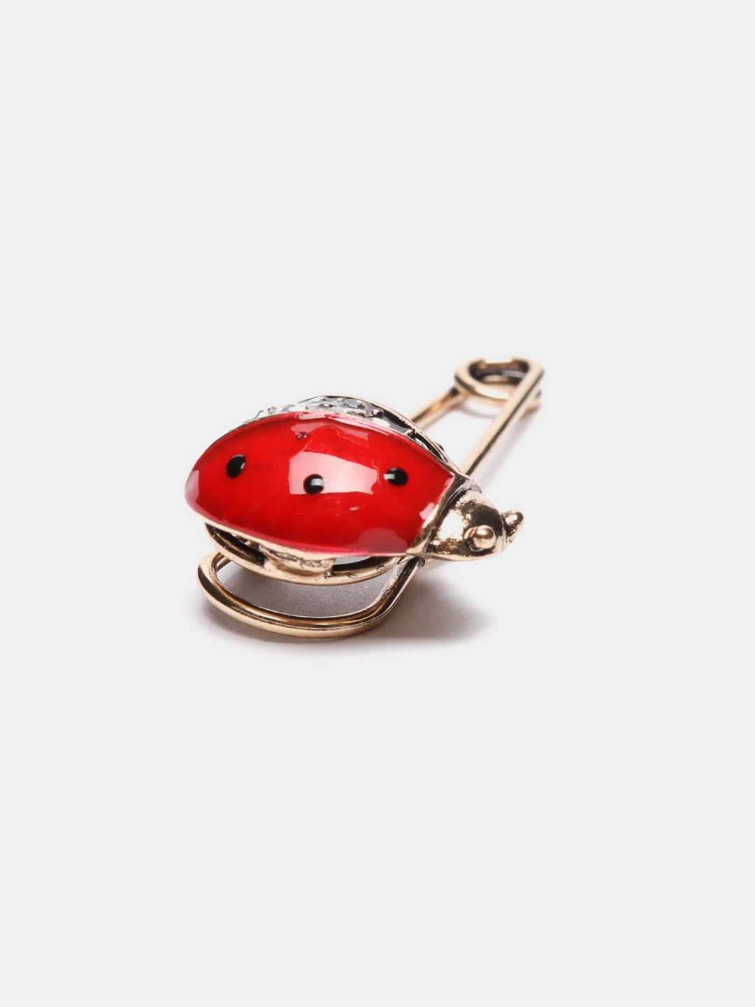 Серебряный брошь-булавка "Божья коровка"