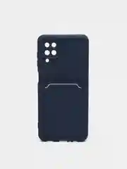 Индиго чехол Samsung Galaxy A12 / M12, Самсунг Галакси А12 / М12 силиконовый с карманом для карты