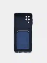 Индиго чехол Samsung Galaxy A12 / M12, Самсунг Галакси А12 / М12 силиконовый с карманом для карты
