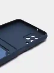 Индиго чехол Samsung Galaxy A12 / M12, Самсунг Галакси А12 / М12 силиконовый с карманом для карты