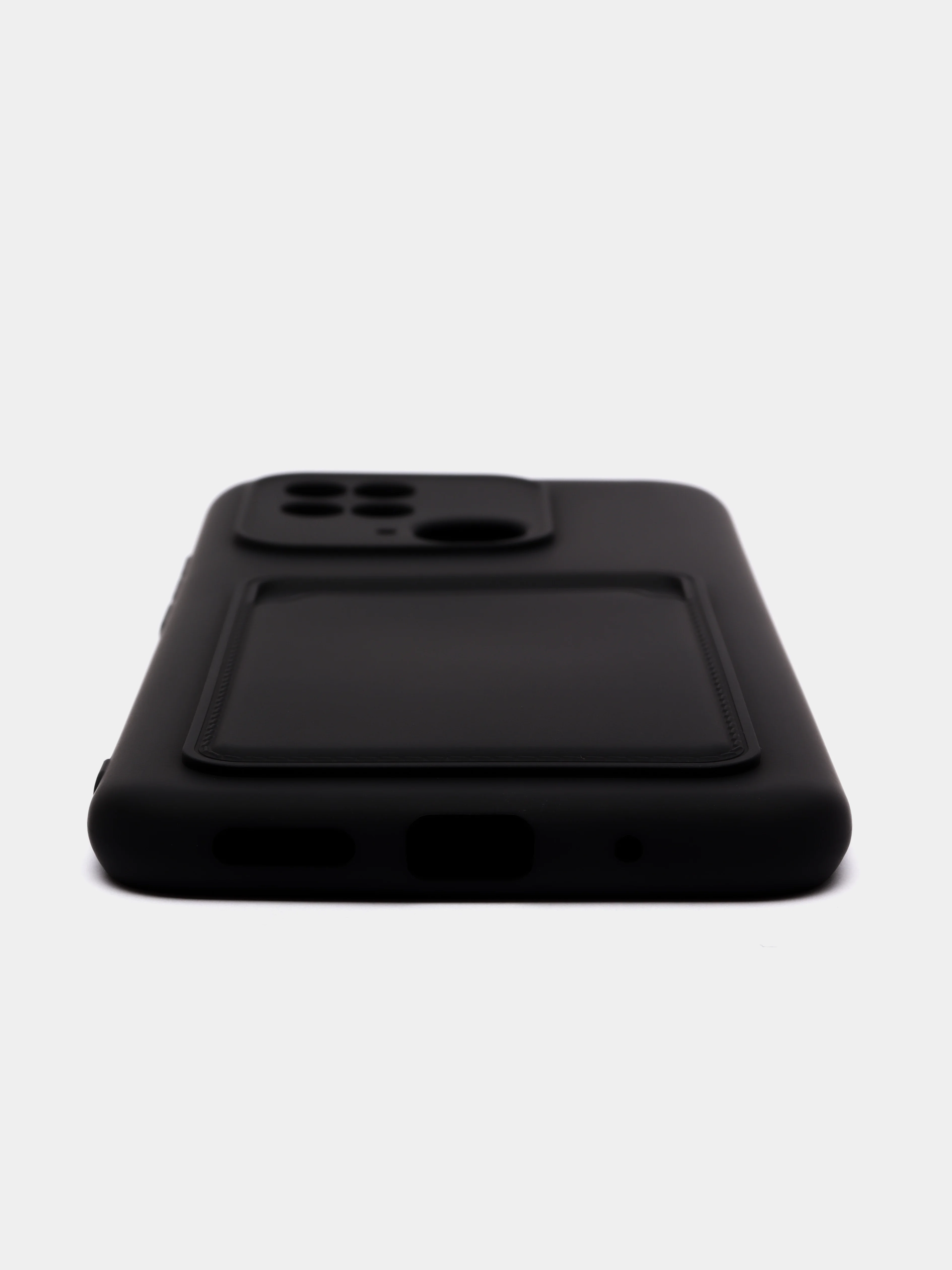 Черный чехол для Xiaomi Redmi 10C / Poco C40, Сяоми Редми 10С силиконовый, с карманом для карты