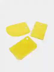 Желтый шпатель кондитерский, пластиковый, для теста, 3 штуки
