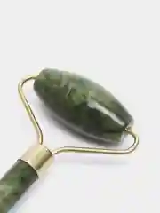 Зелёный хаки массажер ролик и скребок Гуаша, для лица, из натурального нефрита