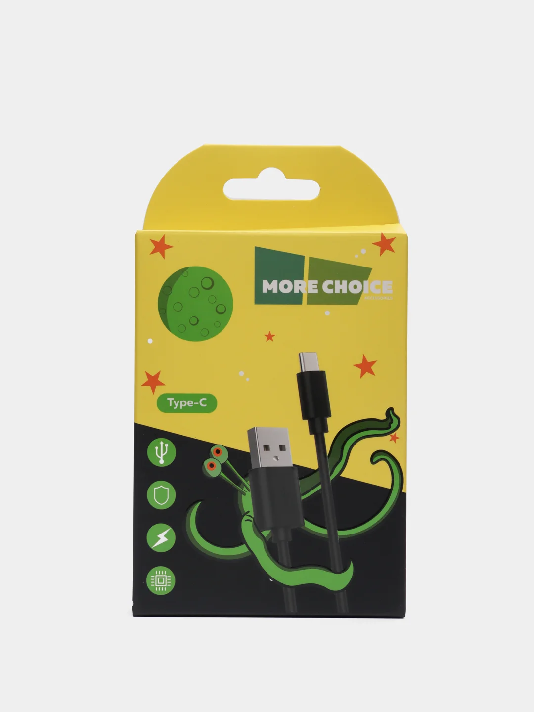 Черный кабель USB 2.4A Type-C / Apple 8-pin 1 м, быстрая зарядка, для iPhone, More choice K13i