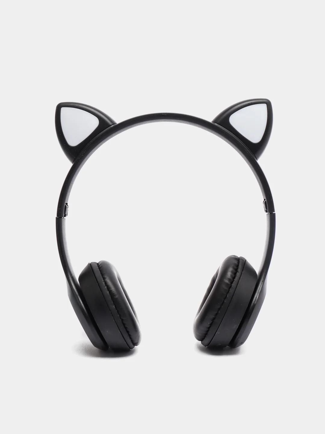 Черный беспроводные детские наушники Cat Ear P47M со светящимися ушками