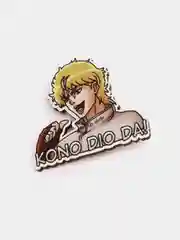 Значок деревянный по аниме "Невероятные приключения ДжоДжо", KONO DIO DA!