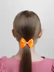 Оранжевый бантики для волос, на резинке