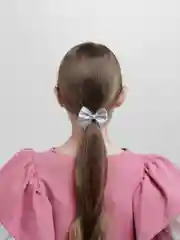 Серебряный бантики для волос, на резинке