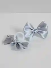 Серебряный бантики для волос, на резинке