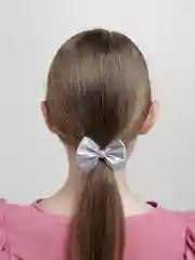 Серебряный бантики для волос, на резинке