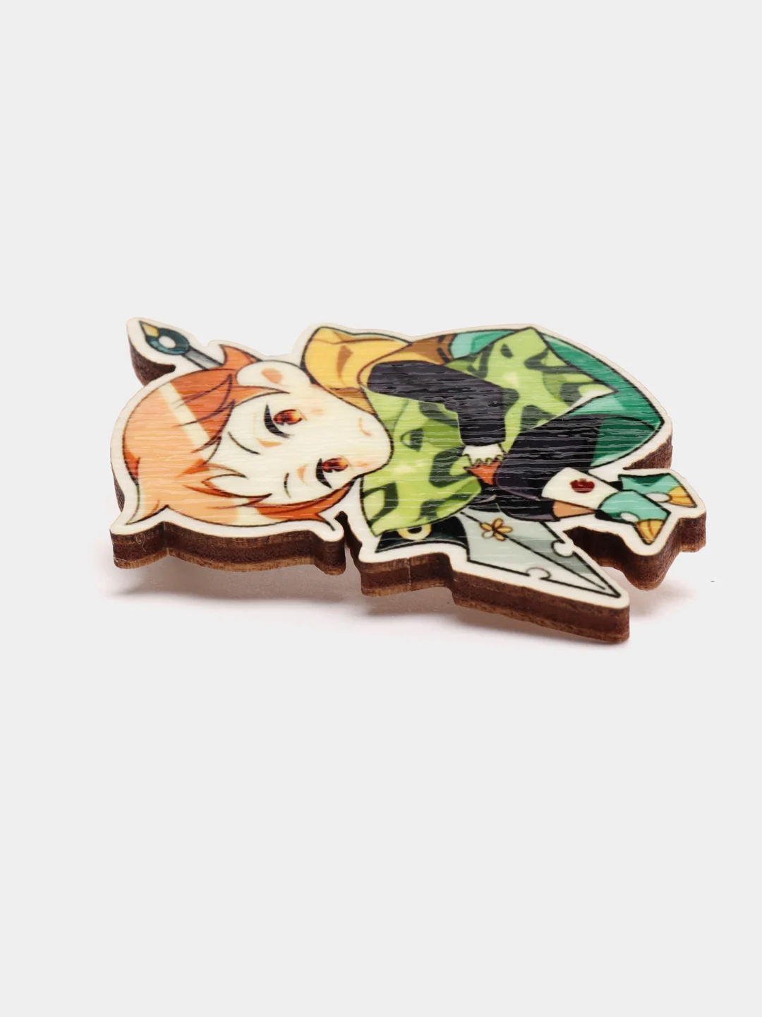 Лесной зеленый значки деревянные с аниме "JoJos Bizarre Adventure", "My Hero Academy", "Bungo Stray Dogs"