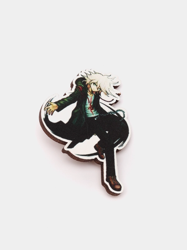 Значок деревянный по аниме Danganronpa "Нагито Комаэда"